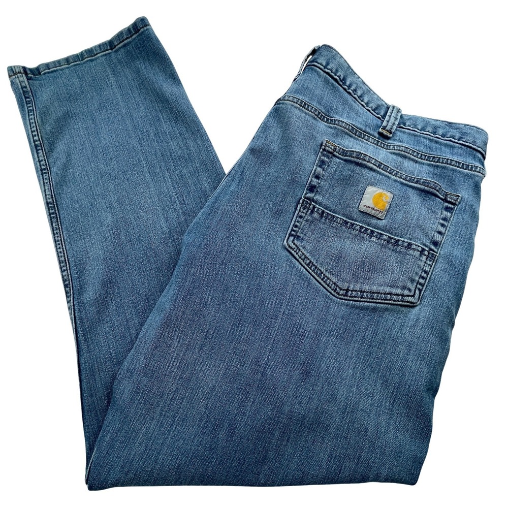 Carhartt Mens 40x30 Rugged Flex Relaxed Fit Jeans Medium Wash Blue Utility *Flaw